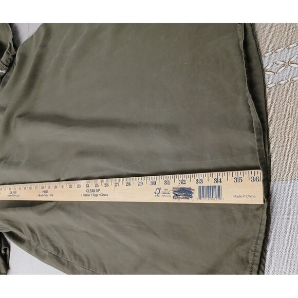 Signature Studio Women's Medium Cold Shoulder Dress Beachy Boho Peasant Green - Picture 9 of 11